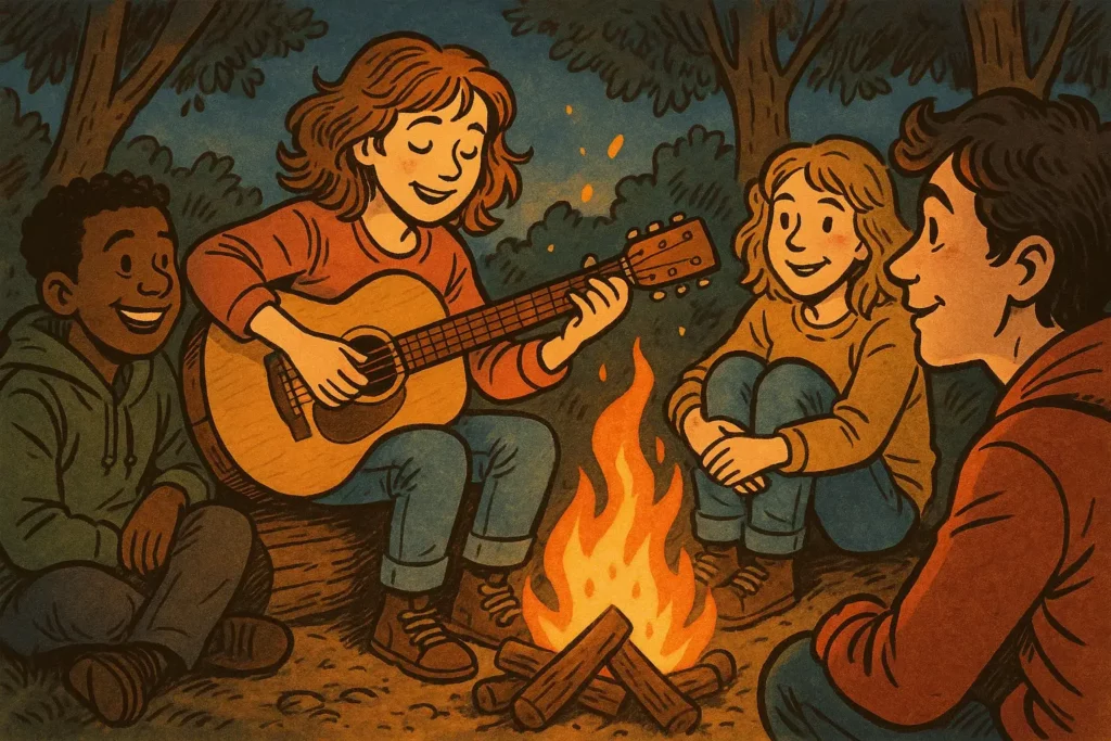 feu de camp guitare