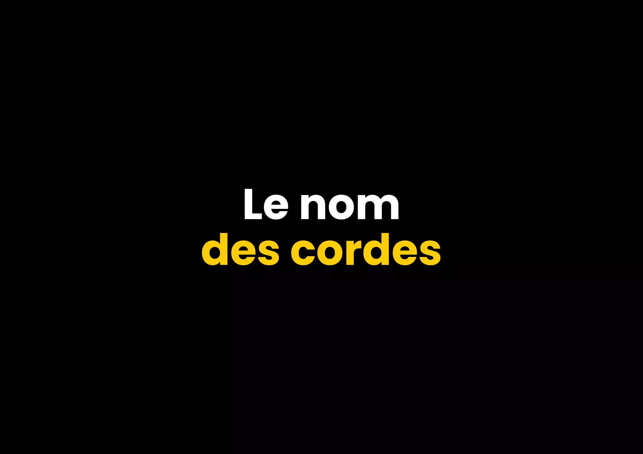 le nom des cordes à la guitare