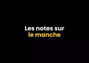 les notes sur le manche de la guitare