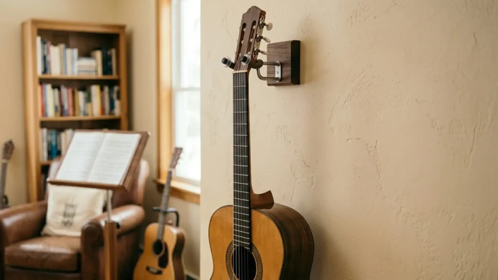 support mural guitare