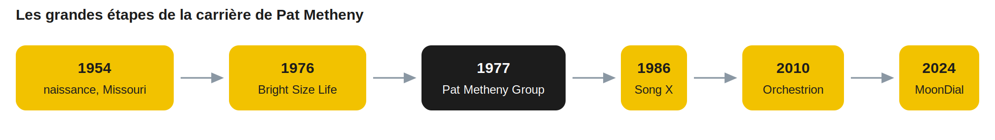Les grandes étapes de la carrière de Pat Metheny